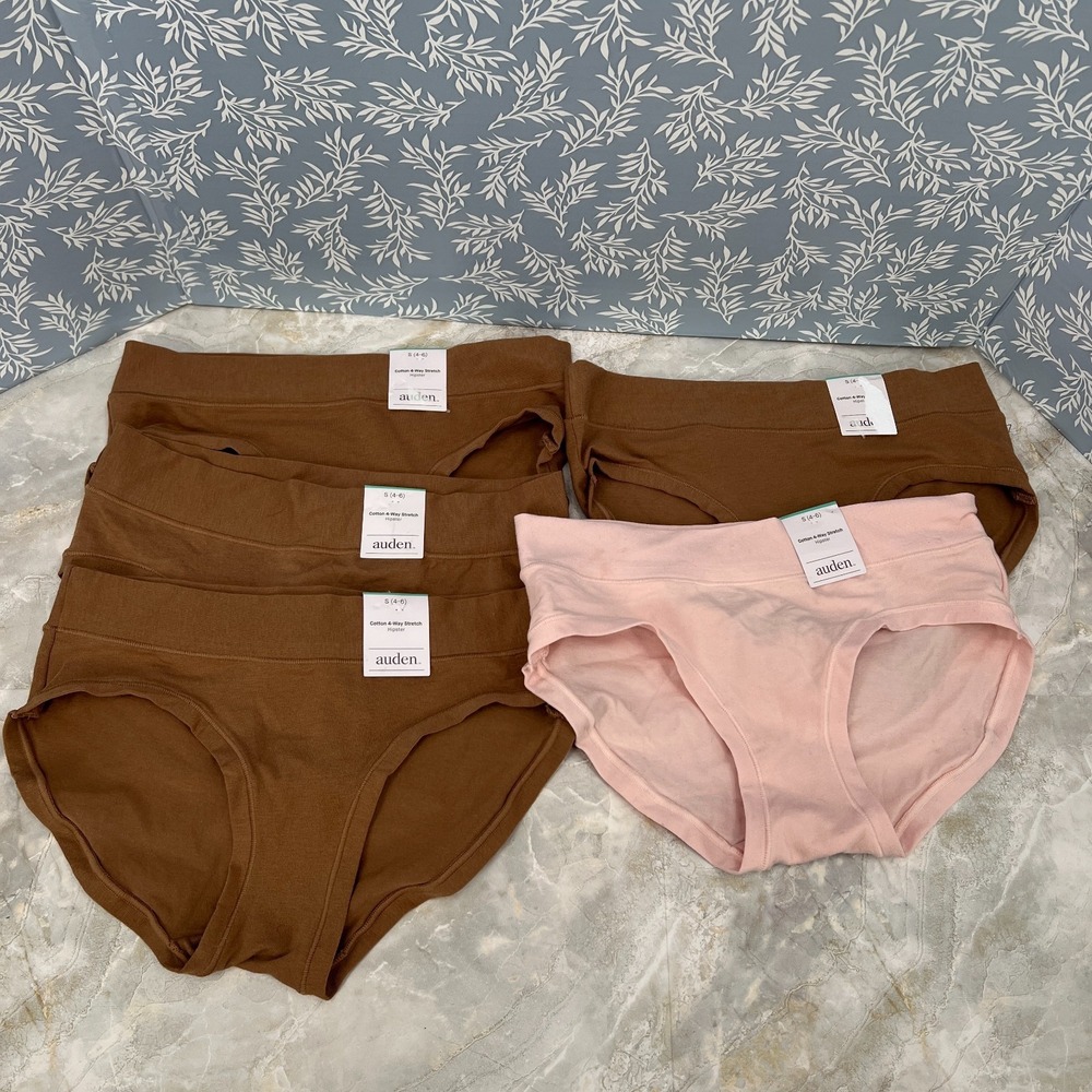 NEW lot Auden panties cotton 4-way stretch hipster underwear 5pr S